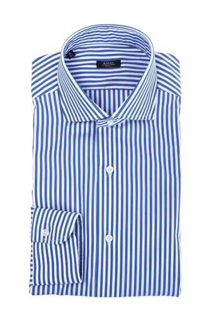 Shop BARBA  Camicia: Barba camicia a righe in cotone stretch.
Collo alla francese.
Maniche lunghe con polsini con bottone.
Chiusura frontale con bottoni.
Composizione: 72% Cotone 25% Poliammide 3% Elastan.
Fabbricato in Italia.. 34120 I1 U13-03